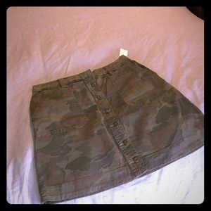 Anthropologie camo mini skirt